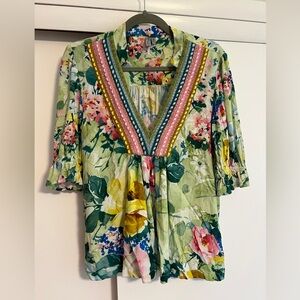 Bl-nk London x Anthropologie Stephanie Secret Garden Floral Blouse Small